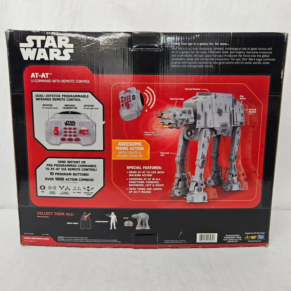 Star Wars AT-AT U-Command Remote Control Thinkway Toys Motion Light & Sound New